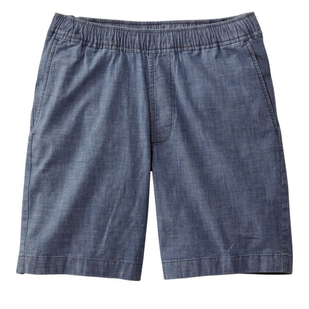 L.L. Bean Lakewashed Stretch Pull On Shorts Chambray, 8" Size Small